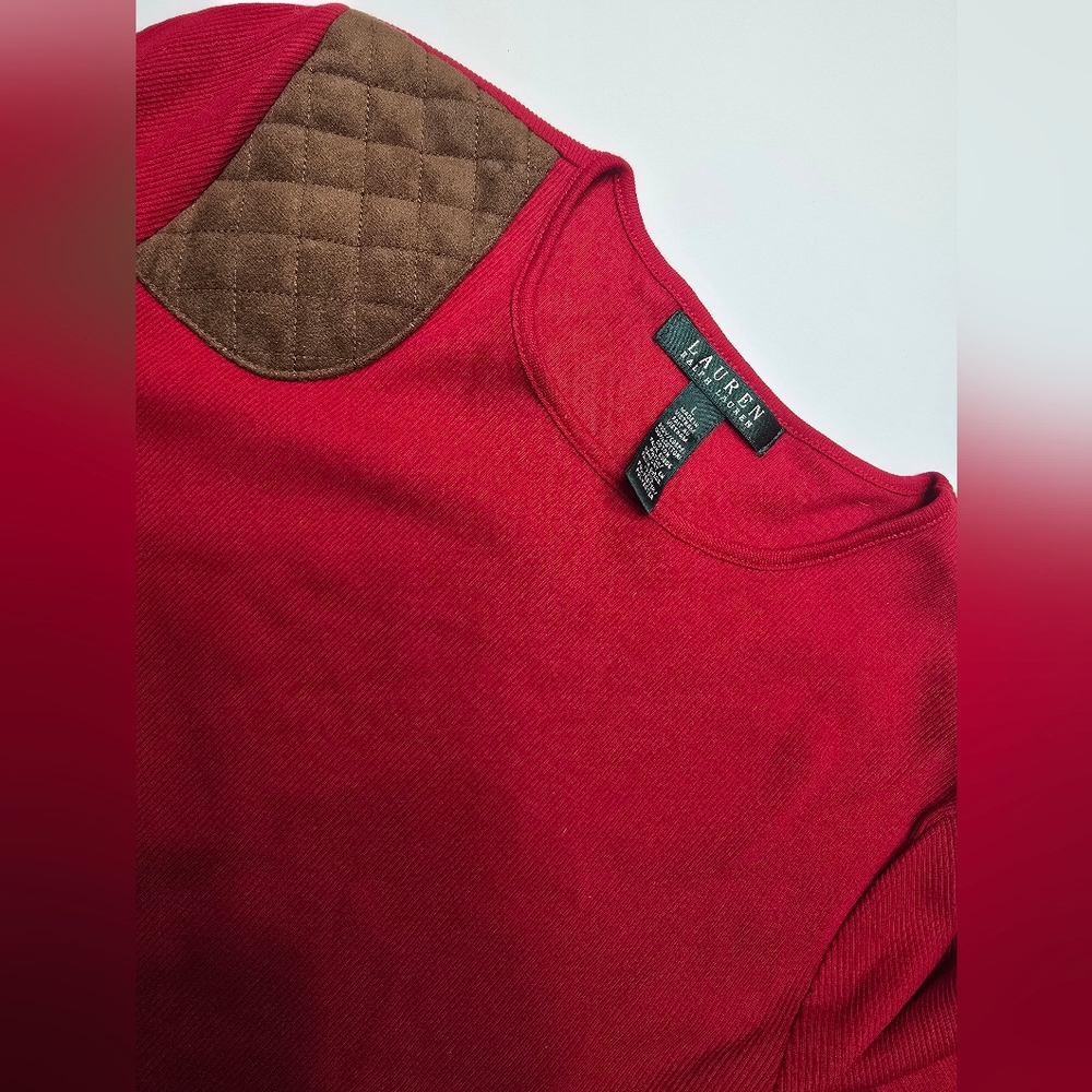 Ralph Lauren Red Jersey with Brown Accents